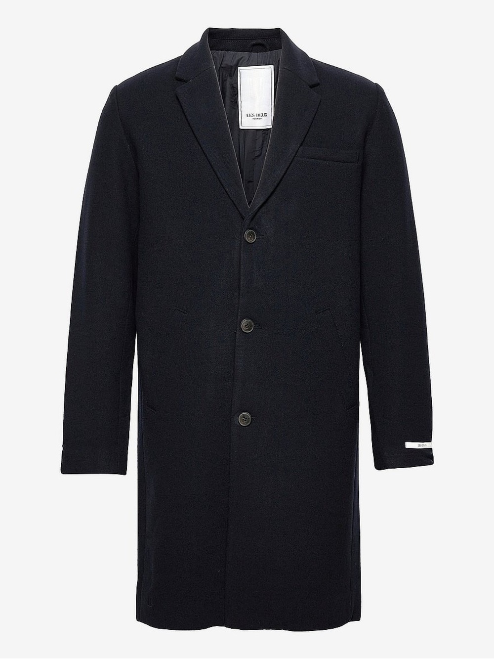 Les Deux Copenhagen Madison Wool Blend Overcoat Topcoat Black Men's Medium